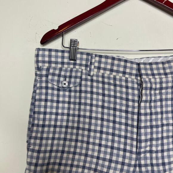 Black Fleece by Brooks Brothers Blue check Bermuda shorts 36x12 - Picture 3 of 6
